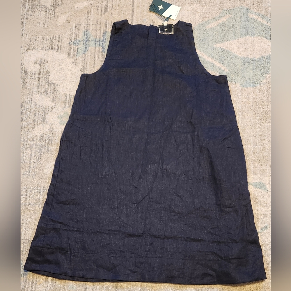 Tuckernuck Linen Pauline Dress. Navy. Size Small. NWT